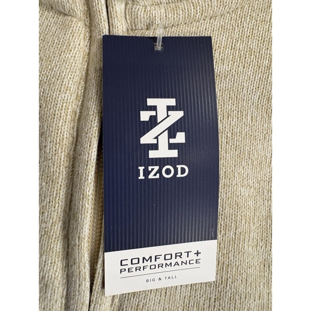 NEW Izod 1/4 Zip Fleece Long Sleeve Pullover Sweater Rock Heather Mens Size 2XLT - Picture 4 of 13